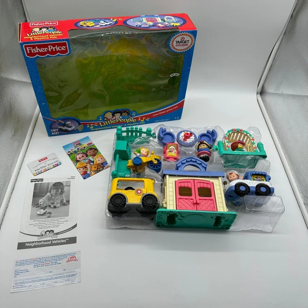 Little People 2004 Super Set Neighborhood Vehicles & Playtime Pals Open Box READ